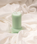 Geometrical Ribbed Pillar Candle Exyst