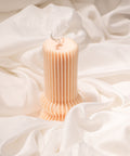 Geometrical Ribbed Pillar Candle Exyst