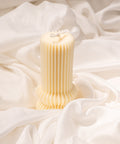 Geometrical Ribbed Pillar Candle Exyst