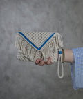Off White and Blue Bag Exyst Now